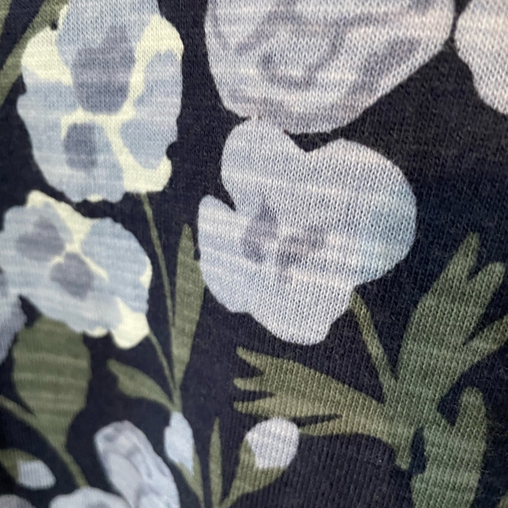 Denim&Co Floral Print Blouse - Navy and Light Blue - Picture 7 of 13
